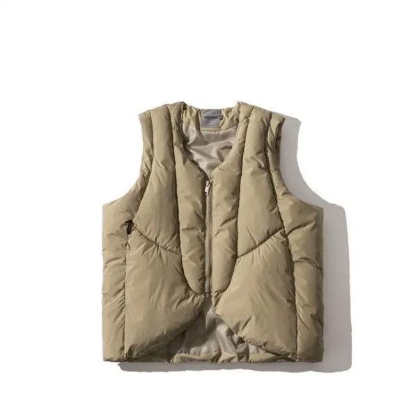 Новинка Зима 2021, мужская хлопковая стеганая куртка, теплая японская жилетка, однотонная Повседневная универсальная базовая модель в стиле ...