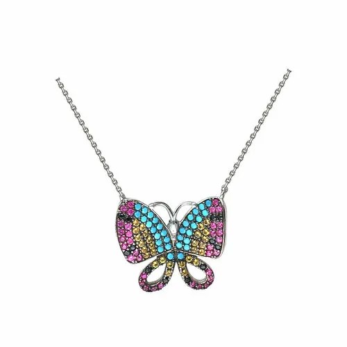 Колье из серебра 01Л251429 Эстет Dream, разноцветный, длина 45 см.