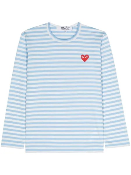 Comme Des Garçons Play полосатая футболка с логотипом, синий