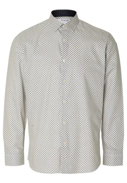 Классическая рубашка Slhslimnew Mark Shirt Selected, цвет white aop circle