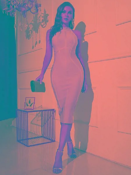 Женское облегающее мини-платье на молнии Laura Kors, элегантное вечернее платье абрикосового цвета с круглым вырезом, без рукавов, для клувечерн...
