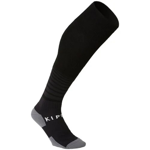 Гетры футбольные взрослые F500 черные KIPSTA Х Decathlon Черный/Серая Пропасть 45/47