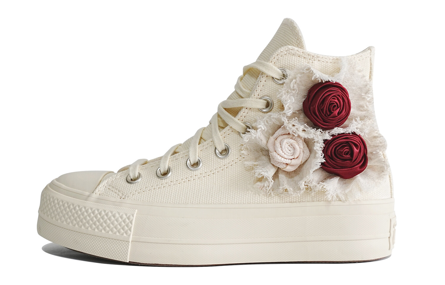 Chuck Taylor All Star Canvas Shoes Women's High-top бежевый/белый/красный Converse