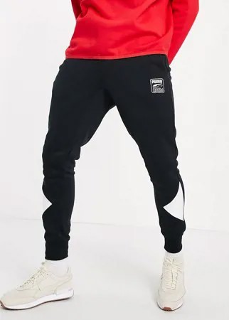 Черные джоггеры в стиле колор блок Puma Rebel-Черный цвет