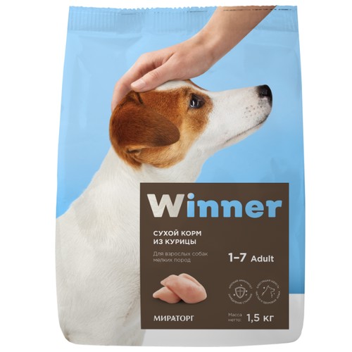 Сухой корм для собак Winner курица 1.5 кг (для мелких пород)