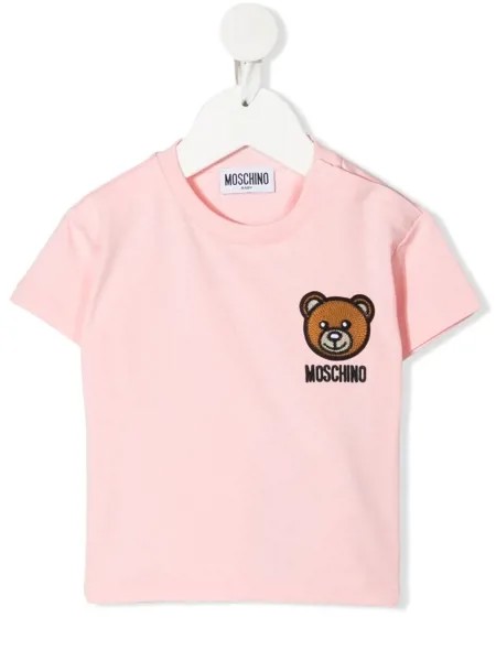 Moschino Kids футболка с вышивкой Teddy Bear