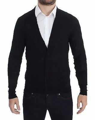 КОСТЮМ NATIONAL HOMME Черный кардиган на пуговицах из тонкой шерсти, свитер s. Рекомендованная розничная цена: 400 долларов США.