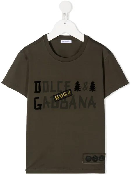 Dolce & Gabbana Kids футболка с нашивкой-логотипом