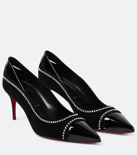 Лакированные туфли duvette со стразами 70 Christian Louboutin, черный