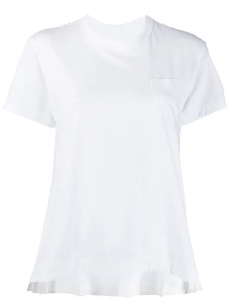 Sacai футболка с плиссированными вставками
