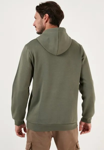 Джемпер с капюшоном REGULAR FIT Buratti, коричнево-зеленый