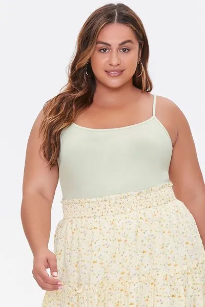 Базовая майка больших размеров из органического хлопка Forever 21, зеленый