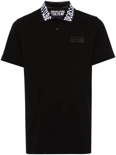 Versace Jeans Couture рубашка поло с логотипом, черный