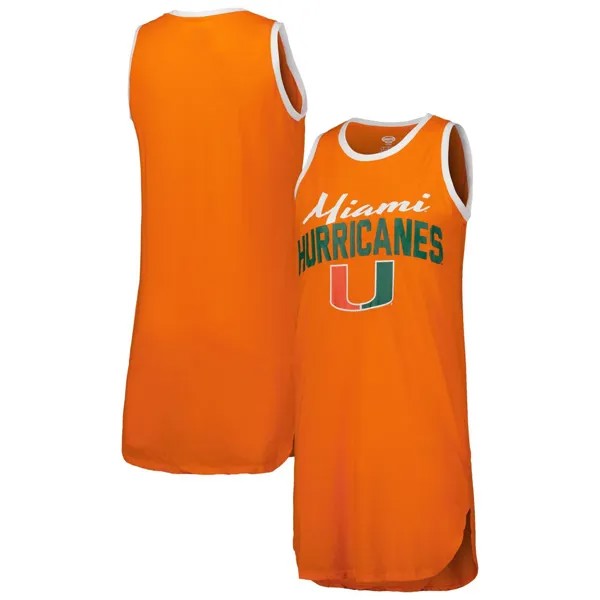 Женская ночная рубашка-майка Concepts Sport оранжевого цвета Miami Hurricanes