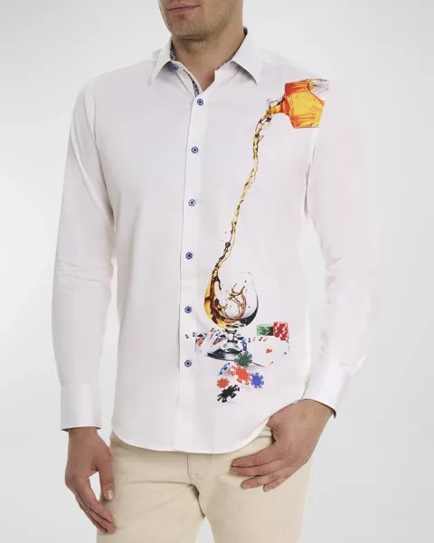 Мужская спортивная рубашка с графическим рисунком Robert Graham, цвет White