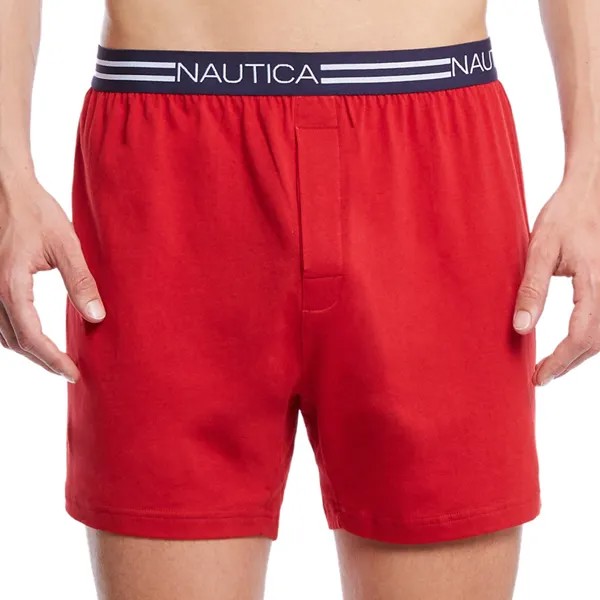 Мужские красные однотонные боксеры Nautica, цвет Nautica Red