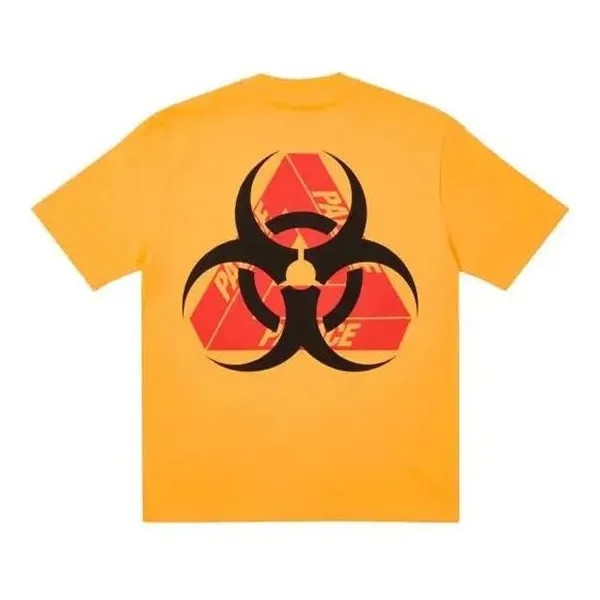 Футболка PALACE BIO HAZARD T-SHIRT ORANGE Triangle Back Pattern Logo Short Sleeve T-Shirt, оранжевый