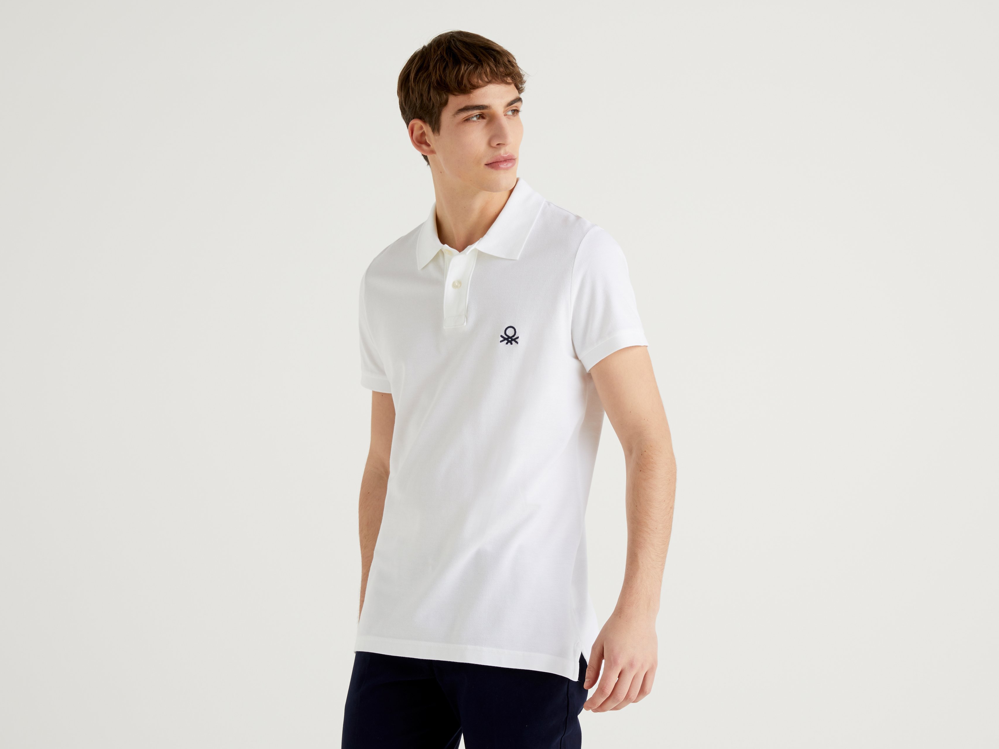 Футболка-поло мужская United Colors of Benetton CCC_3089J3178 белая XL