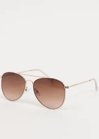 Золотистые солнцезащитные очки‑авиаторы Topshop-Золотистый