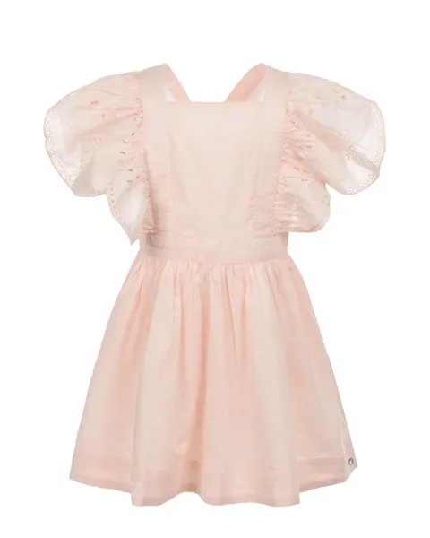 Розовое платье с воланами на рукавах Tartine et Chocolat детское