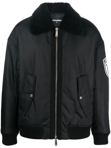 Dsquared2 logo-print bomber jacket, черный