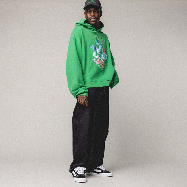 Толстовка Erl Printed Hoodie ERL, зеленый