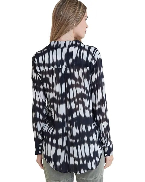 Рубашка bella dahl Flowy Button-Down Shirt, цвет Blurred Ikat Print