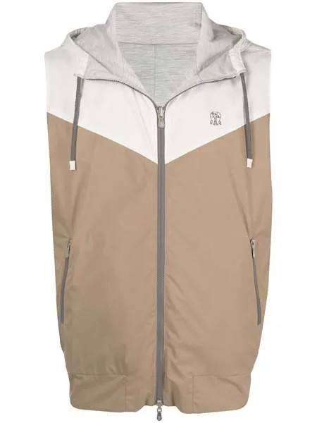Brunello Cucinelli куртка в стиле колор-блок на молнии