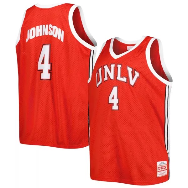 Мужская майка Mitchell & Ness Larry Johnson Scarlet UNLV Rebels Big & Tall Swingman