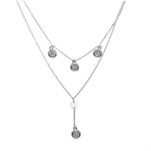 Серебряное колье с фианитом 872303040