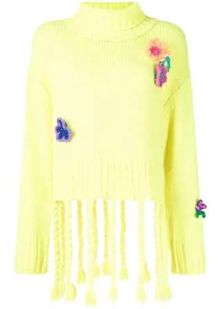Mira Mikati свитер с высоким воротником и цветочной аппликацией
