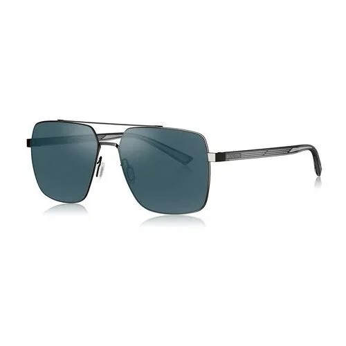 Солнцезащитные очки BOLON, квадратные, оправа: металл, с защитой от УФ, поляризационные, для мужчин, серый