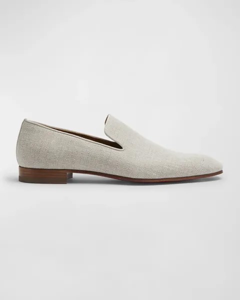 Мужские льняные лоферы Dandelion Christian Louboutin, цвет Albatre