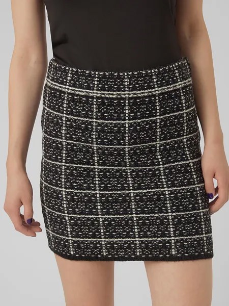 Мини-юбка Vero Moda, черный/белый