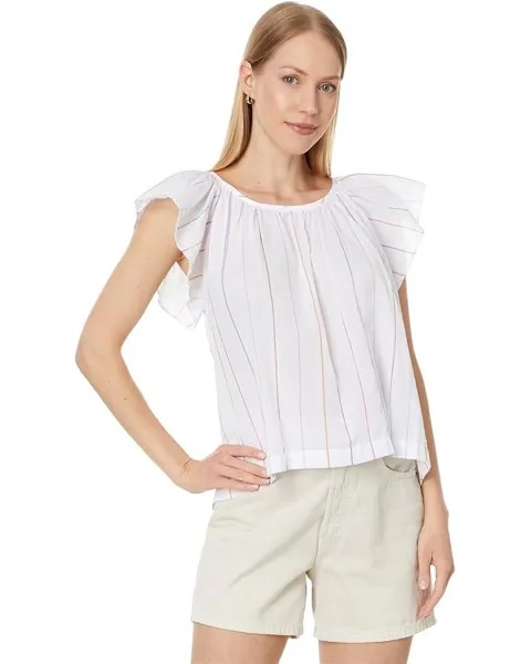 Топ Lilla P Shirred Raglan Top, цвет Multi Stripe