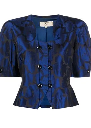 Valentino Pre-Owned блузка 1990-х годов с объемными рукавами и цветочным принтом