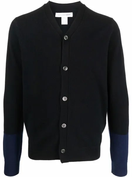 Шерстяной кардиган в двух тонах Comme Des Garçons Shirt, черный