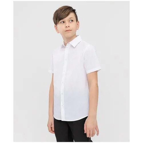 Школьная рубашка Button Blue, размер 134, белый