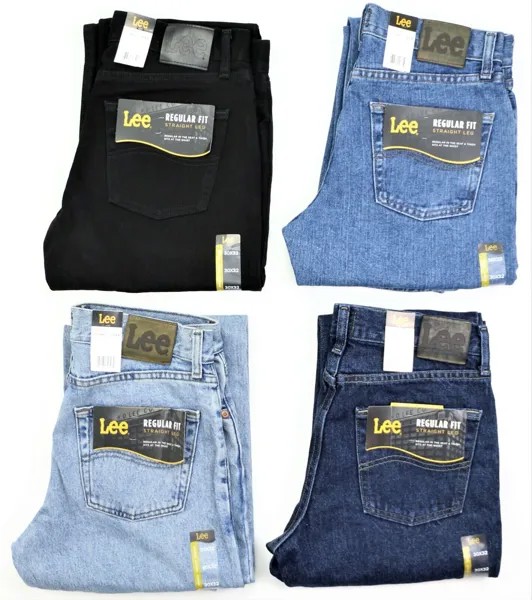 Новые мужские джинсы LEE Regular Fit, размеры: темный, светлый, перцовый камень, черные цвета