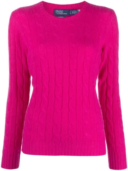 Polo Ralph Lauren кашемировый джемпер Julianna фактурной вязки, розовый