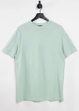 Светло-зеленая футболка бойфренда New Look-Серый