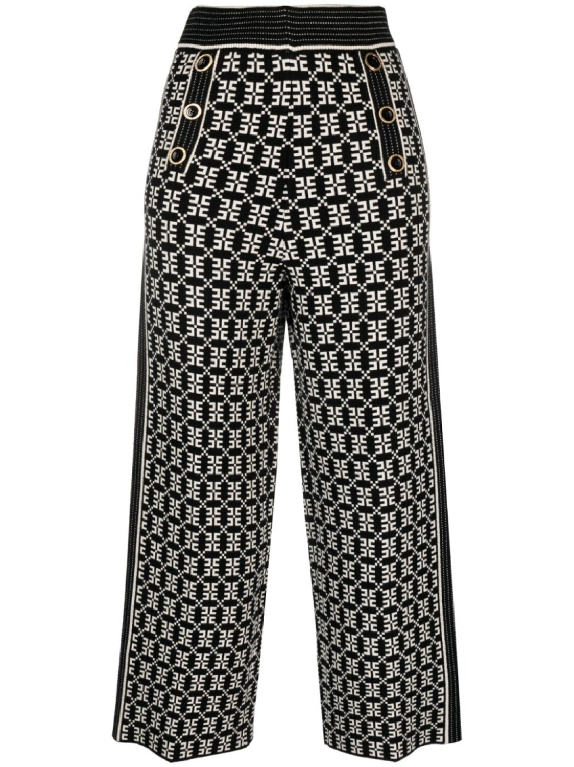 Elisabetta Franchi укороченные брюки с графичным принтом, черный
