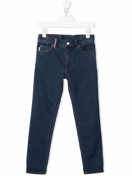 Paul Smith Junior прямые джинсы с нашивкой-логотипом