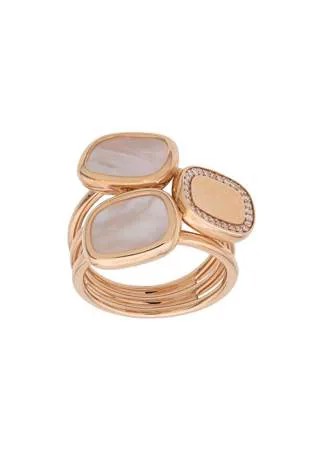 Roberto Coin кольцо Black Jade из розового золота с бриллиантами и кварцем