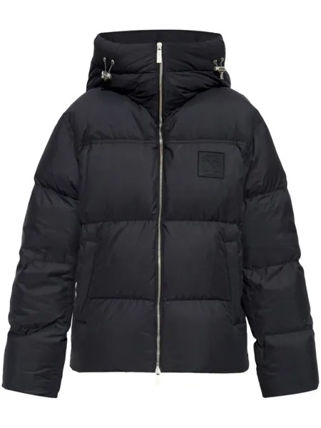 Off-White куртка-пуховик с логотипом, черный