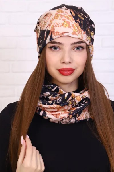 Комплект женский шапка и шарф-снуд iv83605 56-58