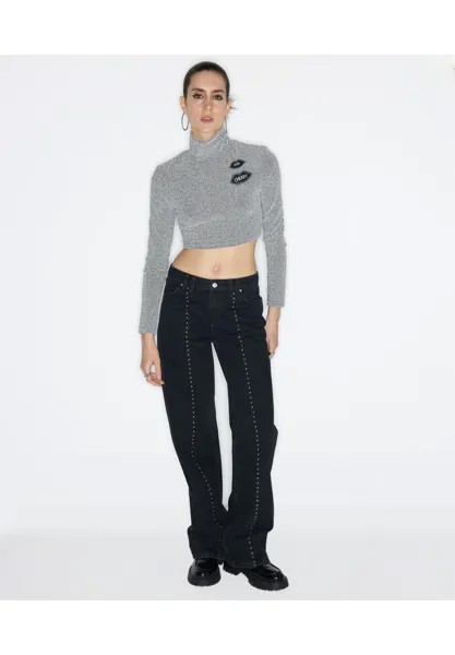 Блузка SLIM FIT DETAILED CROP Twist, серебро