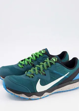 Сине-зеленые кроссовки для бега по пересеченной местности Nike Running Juniper-Зеленый цвет