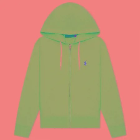 Женская толстовка Polo Ralph Lauren Featherweight Fleece Zip Hoodie, цвет голубой, размер XS