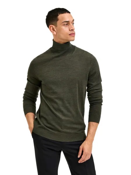 Пуловер SELECTED HOMME SLHTOWN MERINO COOLMAX, зеленый